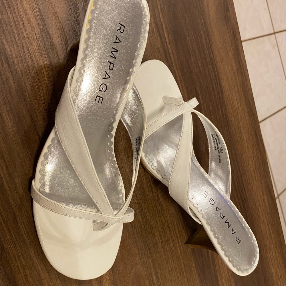 White Slip on Heels